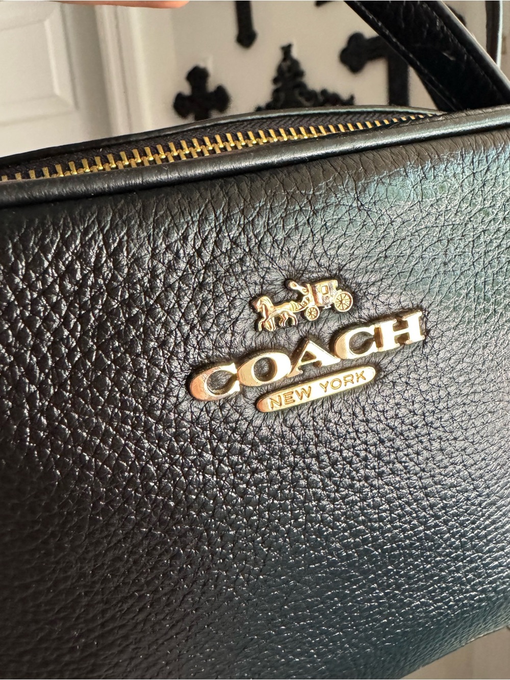 COACH Black Pebbled Leather Mini Jamie Camera Crossbody Bag - Picture 5 of 8